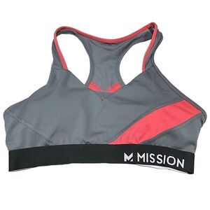MISSION VaporActive Temper Racerback Impact Sports Bra Gray Women’s Medium
